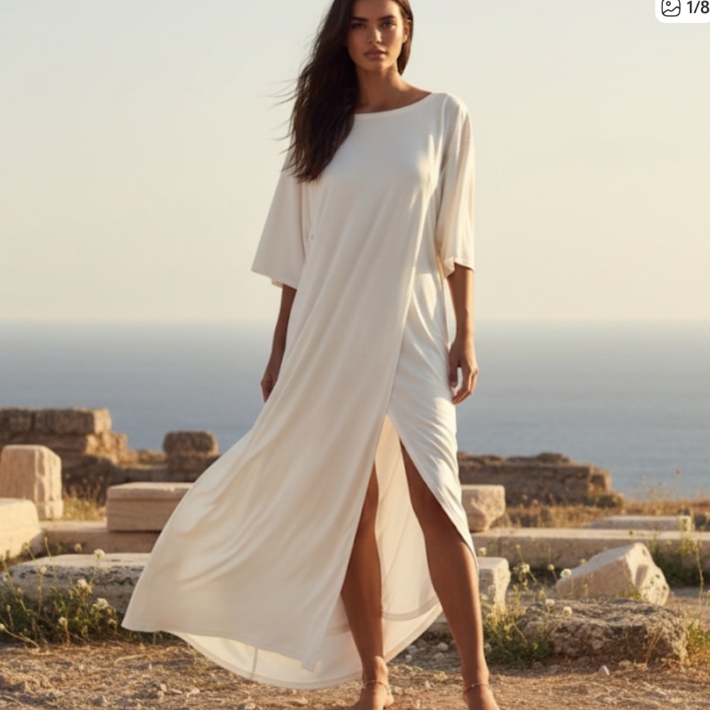 NAP Grecian white maxi dress medium
